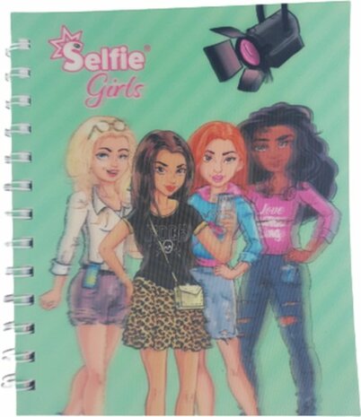 Selfie Girls Kleurboek met stickers - Groen / Multicolor - Papier / Kunststof - 15,5 x 18 cm - Kleurboek - Stickerboek - Boek -
