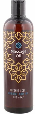 Massage olie &quot;coconut scent&quot; Oriental Body Oil - Bruin / Transparant - Olie / Kunststof - 600 ml - Massage - Olie