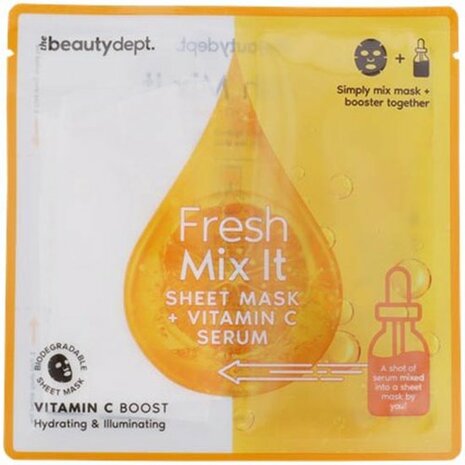 Fresh mix it gezichtsmasker - Vitamin C Serum - Oranje - Kunststof - One Size - 20 ml - Set van 2 - Spa - Gezichtsmasker - Onts