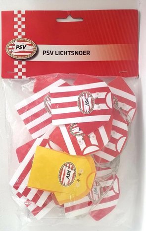 PSV Lichtsnoer - Rood / Wit - Kunststof - 11 LED lichtpunten - Voetbal - Club - PSV - Merchandise - Licht - Lichtsnoer