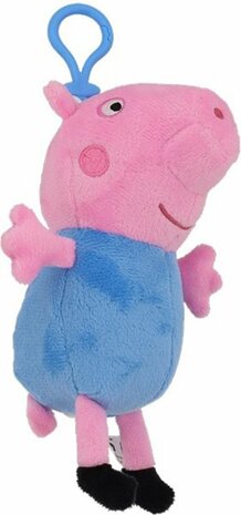 Peppa Pig Hanger George - Roze / Blauw - Met Rits - Polyester - 14 cm