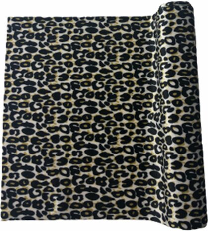 Decoratiestof panterprint op rol - Zwart / Multicolor - Polyester - 28 x 150 cm