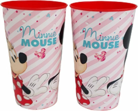 Minnie Mouse kinderservies bekers - Roze / Multicolor - Kunststof - 250 ml - Set van 2 - Servies - Kinderservies - Bekertje - E