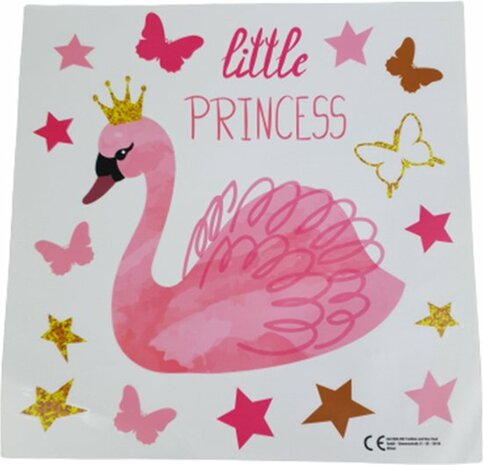 Muurstickers &quot;Little Princess&quot; - Roze / Multicolor - Kunststof - Decoratie - Creatief - Kamer - Versieren