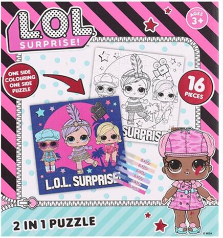 L.O.L. Surprise inkleur puzzel - Roze / Multicolor - Karton / Kunststof - 25 x 25 cm - Cadeau - Speelgoed - Creatief - Puzzel -