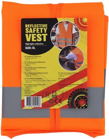 Veiligheidshesjes reflecterend - Oranje / Zilver - Polyester - Maat XL - Set van 2 - Veiligheidshesje - Auto - Autopech - Veili