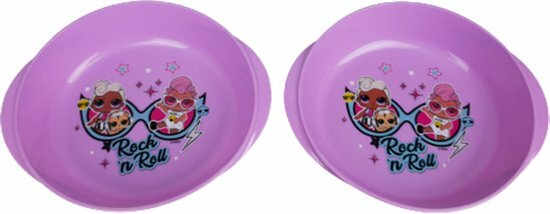 L.O.L. Surprise kinderservies bordjes - Roze / Multicolor - Kunststof - &oslash; 16 cm - Set van 2 - Servies - Kinderservies - 