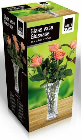 Bloemen vaas - Handgemaakt Prachtig design voor Rozen - Doorzichtig Glas Glaswerk