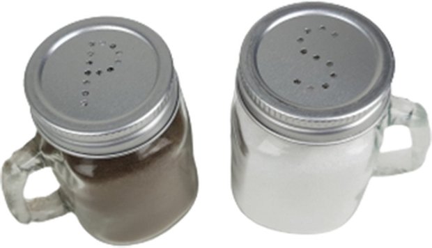 Peper en Zout set beker vorm - Zilver / Transparant - Glas / Metaal - 50 g / 135 g - Cadeau - Peper - Zout - Keuken - Specerije