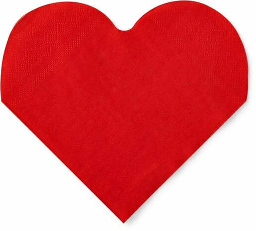 Hartjes servetten - Rood - Papier - 16 x 16 cm - 10 stuks - 3 laags - All you need is love - Valentijn - Valentijnsdag - Love -