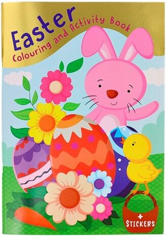 Pasen kleur en activiteiten kleurboek met stickers - Roze / Multicolor - Papier / Karton - 21 x 29,5 cm - Pasen - Paashaas - Ea