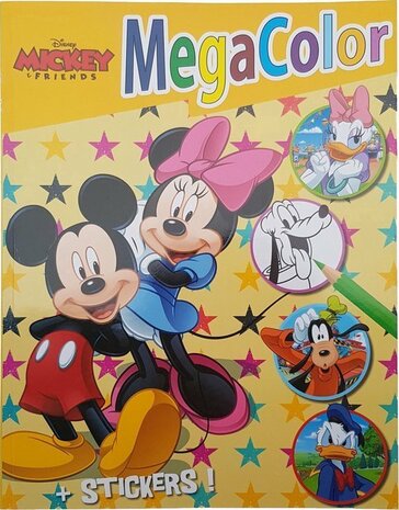 Disney Mickey &amp; Friends Mouse kleurboekje met stickers - Multicolor - Kleurboek - Papier - +- 60 pagina&#039;s