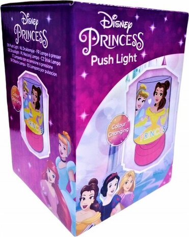 Nachtlampje druklamp Disney Princess - Multicolor - Kunststof - 8 x 8 x 12 cm - Lampje - Nachtlampje - Lamp - Licht