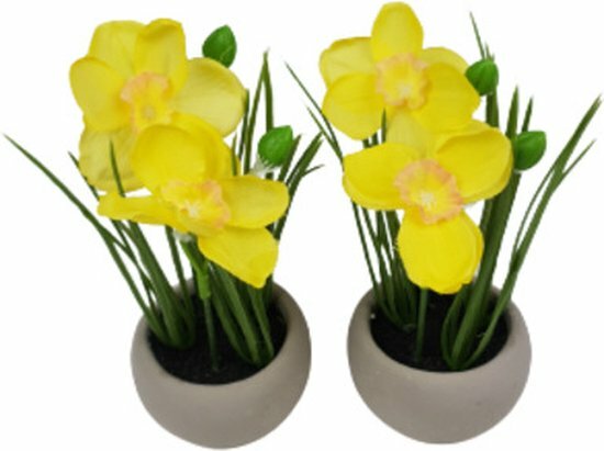 Gele Kunstbloemen - Geel - Kunststof - Set van 2 - Versiering - Geschenk - Decoratie - Verjaardag - Valentijnsdag