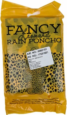Fashion fancy poncho met panterprint - Geel - Kunststof - One Size