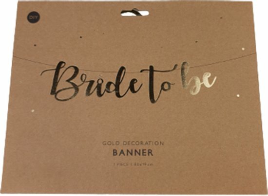 Bride To Be slinger - Goud - Papier / Karton - 80 x 19 cm - Trouwen - Feest - Party - Feestdecoratie