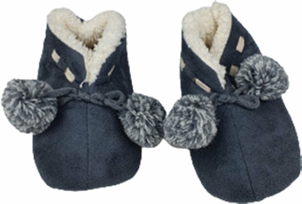 Laag Model Pantoffel Balletjes - Grijs - Maat 31 / 32 - Pantoffels Dames &ndash; Pantoffels meisjes - Warme pantoffels &amp;#x2013