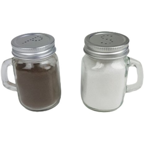 Peper en Zout set beker vorm - Zilver / Transparant - Glas / Metaal - 50 g / 135 g - Cadeau - Peper - Zout - Keuken - Specerije
