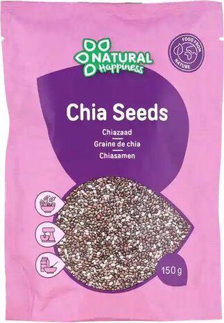 Chiazaad - Set van 2 - Chia geschoond - Set van 2 zakken - Vegan - Superfood - 150 gram - Gezond - Healthy Lifestyle -