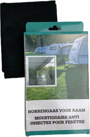 Horrengaas voor raam - Zwart - Polyester - 150 x 130 cm - Camping - Camperen - Insecten - Ant-insecten net - Gaas - Horrengaas 
