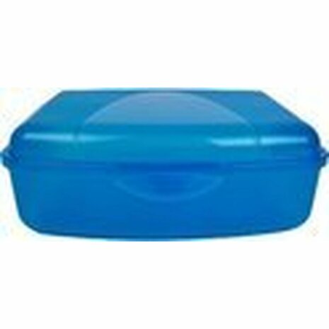 Broodtrommel - Lunchbox - Blauw - Kunststof - 19 x 14 x 7 cm 2