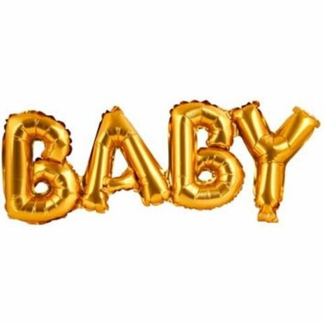 Geboorte Party Ballon - BABY - Goud - Folieballon - Baby Shower - 1 Stuk - 21 cm