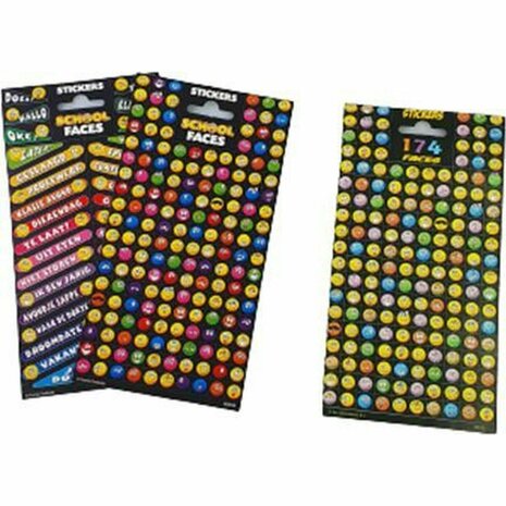 Smiley sticker set - Multicolor - Papier - Set van 2 - Assorti