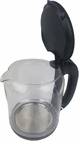 Waterkoker WATERHOUSE - Glazen Waterkoker met Led verlichting - Zwart - 2200W - 1,7 Liter - Glas