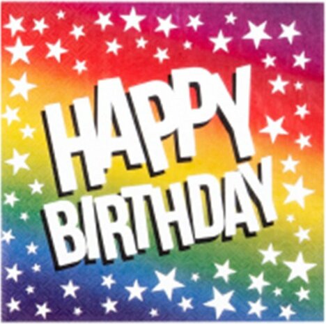 Happy Birthday Servetten - Servet - Multicolor - Jarig - Feest - Verjaardag