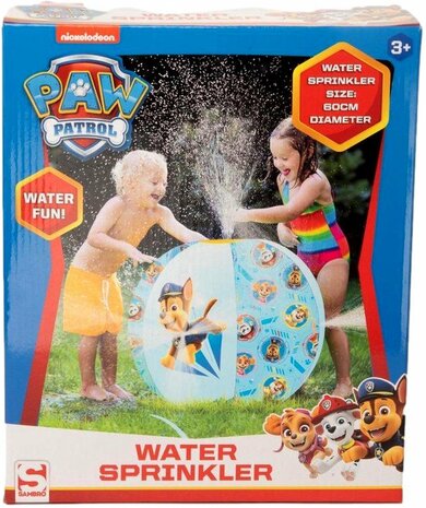 Paw Patrol Opblaasbal - Watersprinkler - Blauw - Kunststof - Strandbal Sprinkler - Opblaasbare Waterfontein - &empty; 60 cm