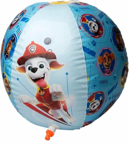 Paw Patrol Opblaasbal - Watersprinkler - Blauw - Kunststof - Strandbal Sprinkler - Opblaasbare Waterfontein - &empty; 60 cm