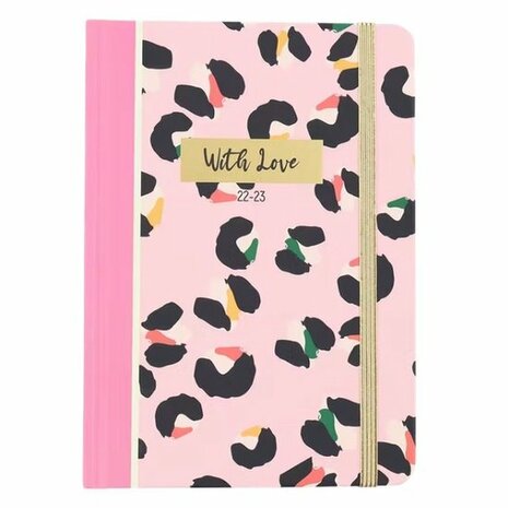 Agenda Love" PANTER 2022-2023 - Roze / Multicolor - / Papier - 12,5 x 17,5 x 1,5 cm - Agenda - Schoolagenda - Back To School - Back2school - Campus - School - Red Hart | All You Need Is Low Prices