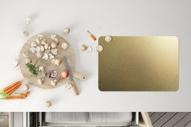 Placemat STARCK Goud Metaal - Rechthoek - 30 x 45 cm - Set Van 2 -  Echt Leder / Leer