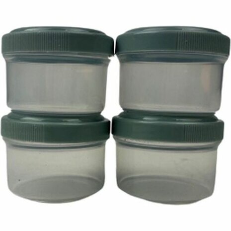 Mini saus cups - Groen / Transparant - Kunststof - 35 ml - 4 stuks - Keuken - Eten - Kruiden - Bakjes - Bakje - Voorraaddoos - 