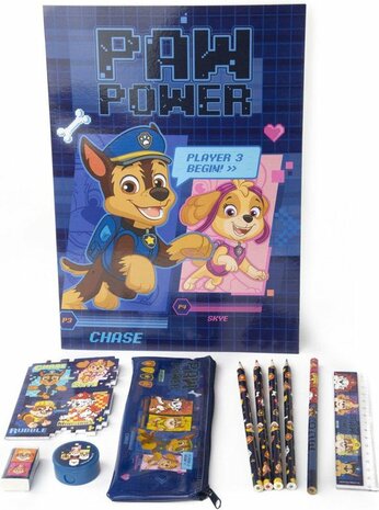 PAW Patrol Schrijfwaren set - Blauw / Multicolor - Kunststof - 10 Stuks - Back To School - School - Schoolbenodigdheden - Campu