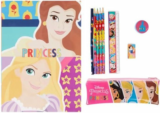Disney Princess Schrijfwaren set - Roze / Multicolor - Kunststof - 10 Stuks - Back To School - School - Schoolbenodigdheden - C