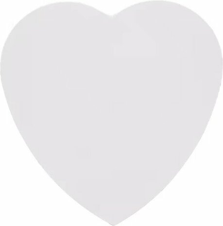 Schildersdoek canvas hart vorm - Wit - Canvas / Hout - 29 x 1,5 x 29 cm - Set van 2 - Schilderdoek - Shilderscanvas - Shilderca