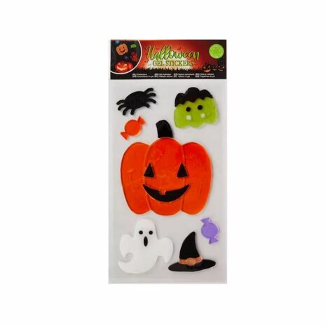 Gel raamstickers Halloween - Rood / Multicolor - Gel - Herbruikbaar - Halloween - assorti