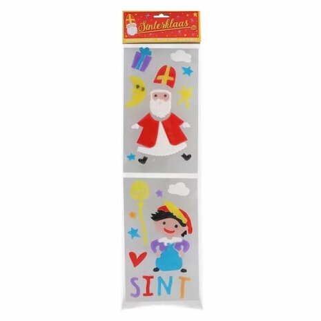 Gel raamstickers Sinterklaas - Multicolor - Gel - Herbruikbaar -  Sinterklaas 