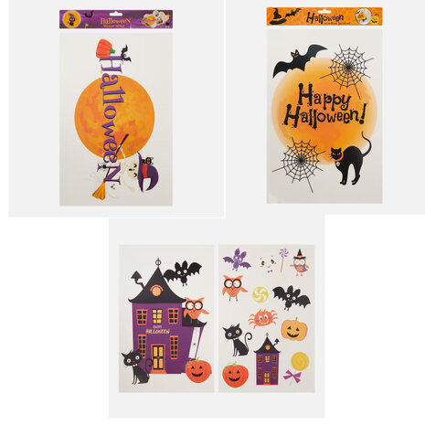 Raamstickers Halloween Assorti - Oranje / Multicolor - Halloween