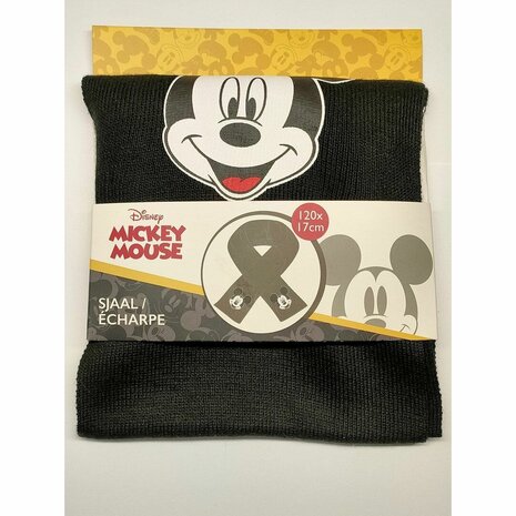 Kindersjaal Mickey Mouse - Zwart / Wit - Acryl - 120 x 17 cm - Sjaal - Disney - &Eacute;charpe