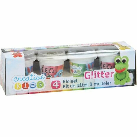 Kids Creative Kleiset - Pastel - Kinder Klei - 23 x 7 x 6 cm - Set van 4x 55 gram