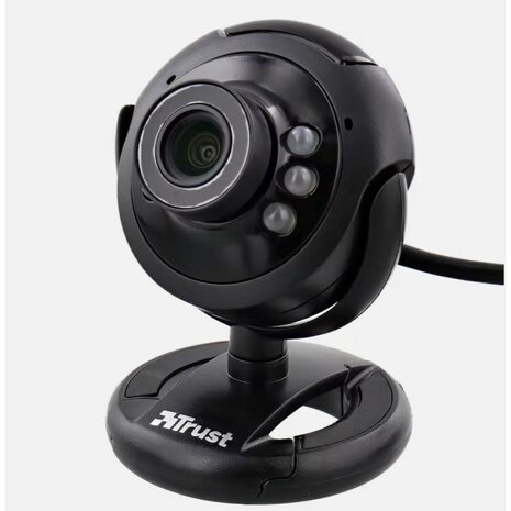 1 Webcam met LED verlichting en microfoon - Zwart - Kunststof - Webcam - Camera - Computer - Thuiswerk - Laptop