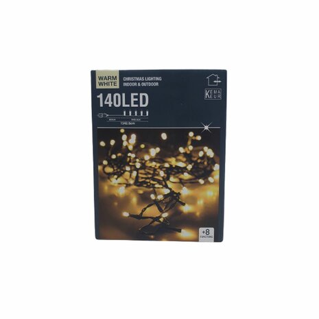 140 LED indoor & outdoor verlichting - Warm wit - 13.4 m - 140 LED's - 300 cm stekkerlengte - 8+ functies - Indoor & Outdoor - Kerst 
