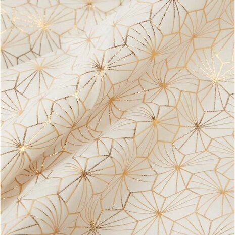 Luxe Velvet Tafelkleed HILTON - Crème goud - Polyester - 145 x 250 cm - Woonkamer - Velvet Tablecloth 