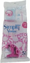 Simply Venus scheermesjes Basic - Roze / Multicolor - Kunststof / Metaal - 5 Stuks - Scheren - Scheermesje - Scheermesjes - Hyg