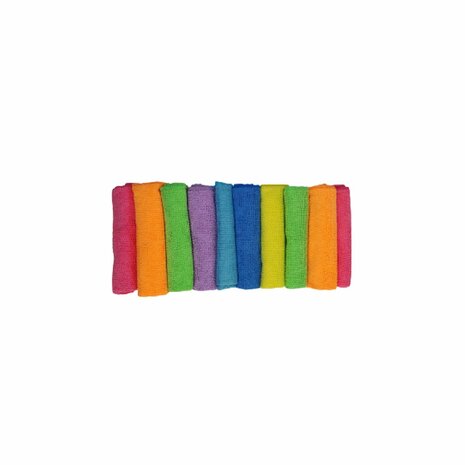 Microvezel doekjes set - Multicolor - Microvezel - 10 Stuks - Schoonmaakdoekjes - Schoonmaken - Huishouden - Schoonmaak - Schoo