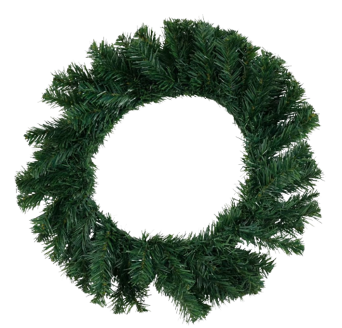 Kerstkrans met hanger - Groen / Zwart - PVC / Metaal - 75 x 35 cm - 95 tips - Deurhanger - Kerstmis - versiering  1