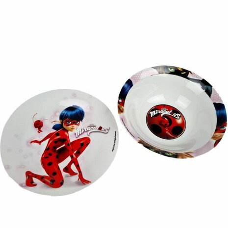 Marvel miraculous - Serviesset - Kinderservies - Bord / Kom - Multicolor - Kunststof - 2 Delig 3