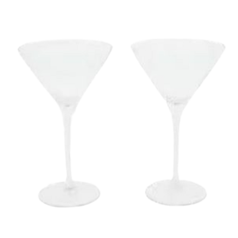 Martini cocktailglazen - Transparant - Glas - 24 cl - 2 Stuks - Glas - Drinken - Cocktails - Borrel - Feest 